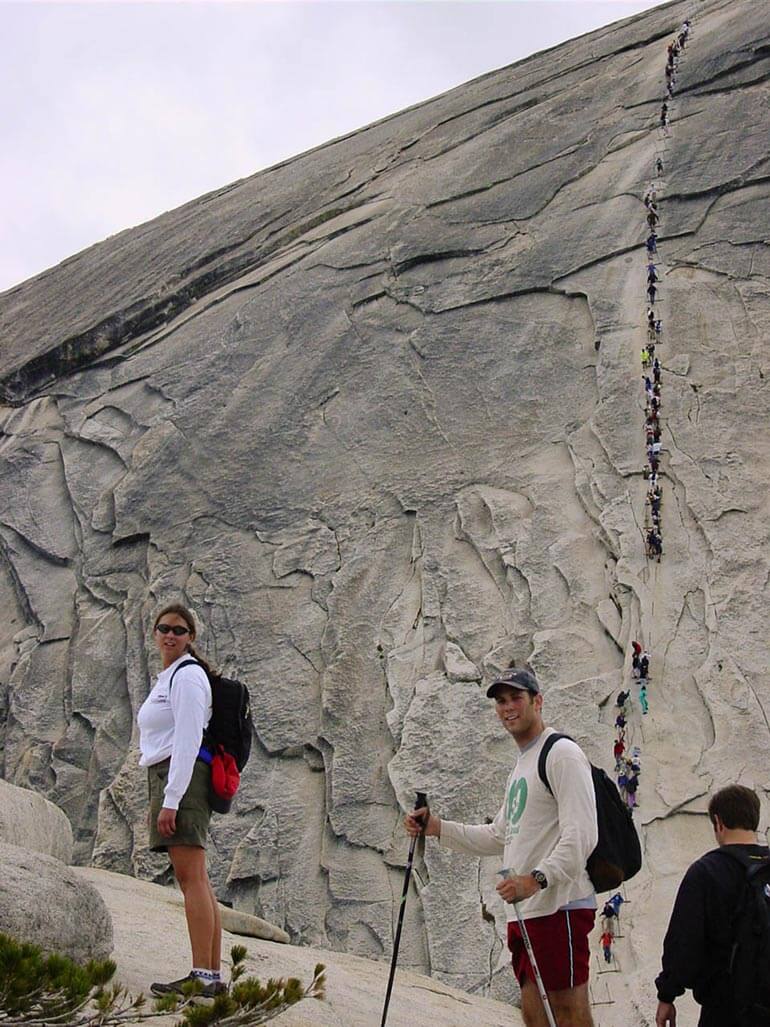 Cable climb up Half Dome