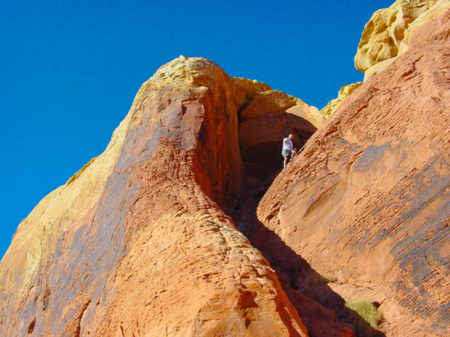 Climbing in Valley of Fire State Park