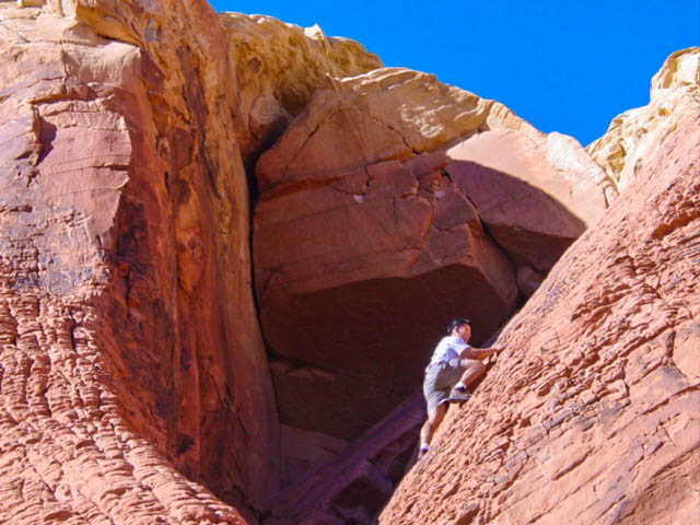 Climbing in Valley of Fire State Park