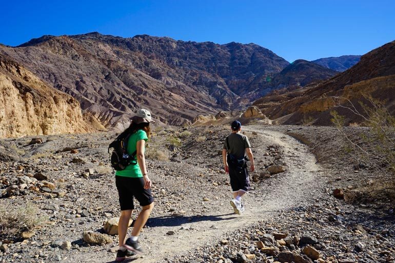 Hiking in Mosaic Canyon