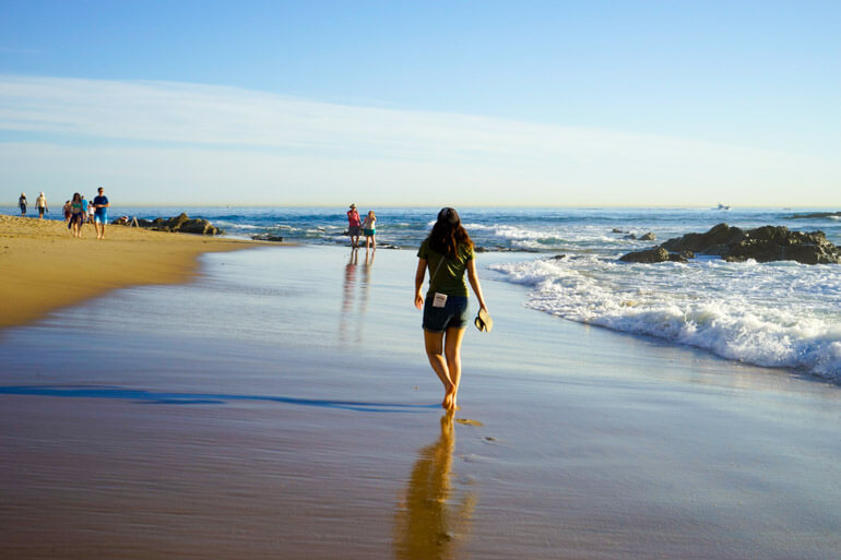 Walk along Crystal Cove Beach