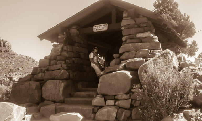 A rest house along the Bright Angel Trail