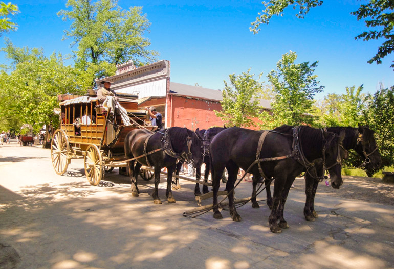 Stagecoach ride at Columbia State Historic Park