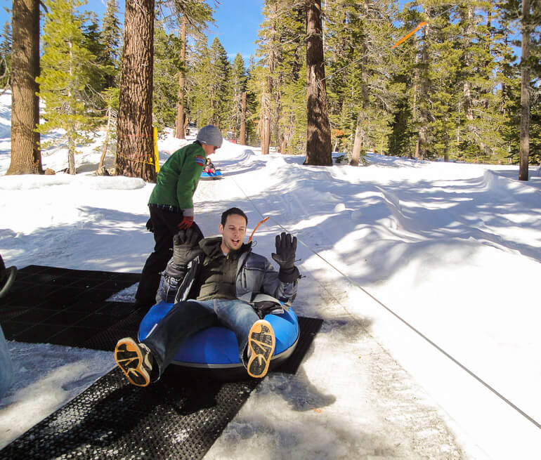 Snow tubing at Mammoth Mountain