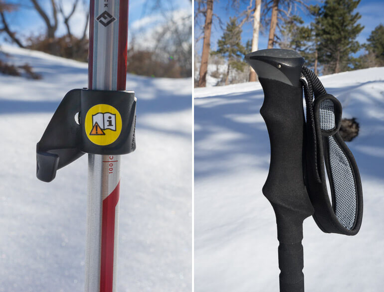 Snowshoe pole clasp and handle