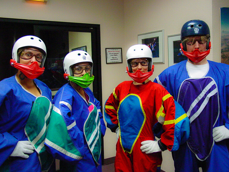 Suited up for Indoor Skydiving
